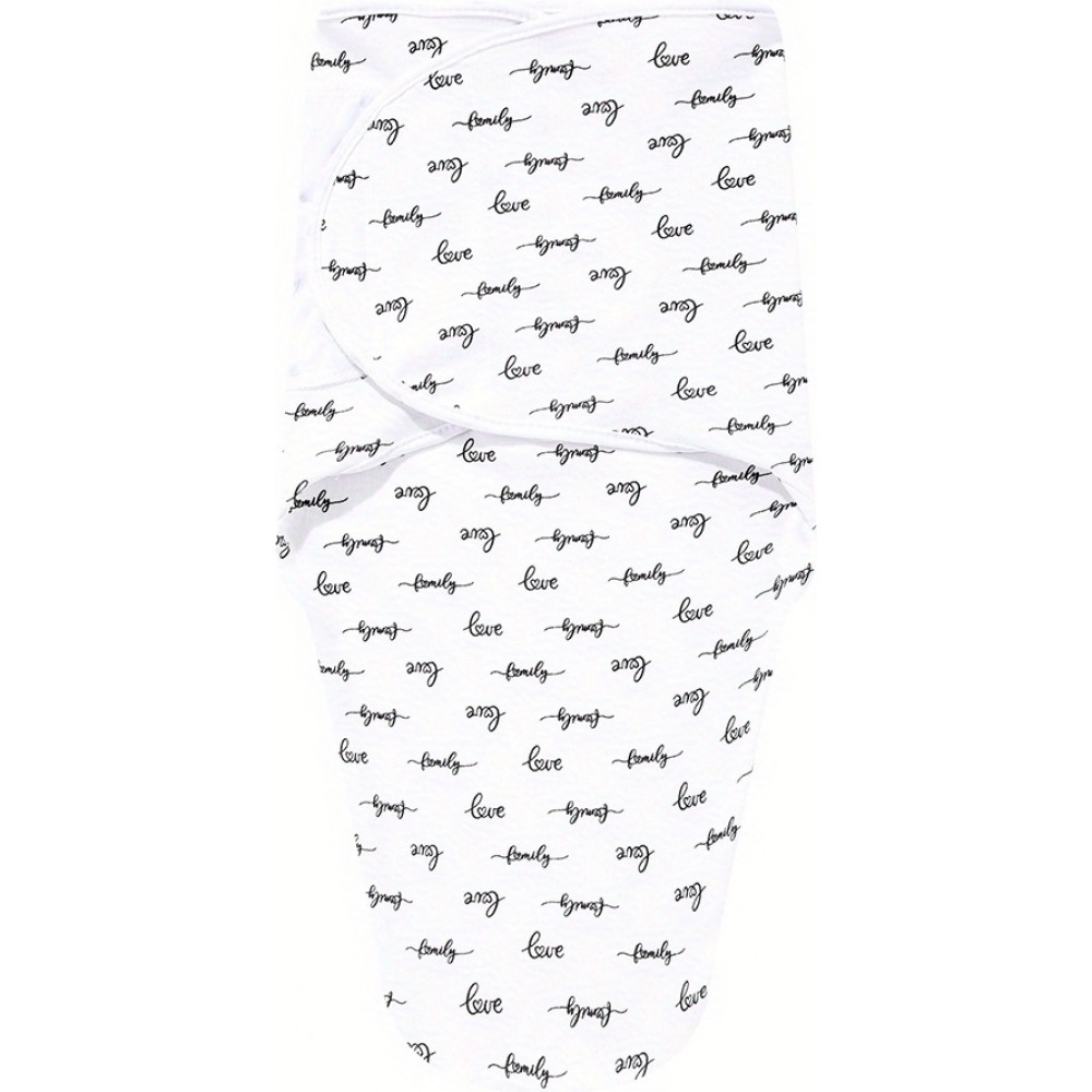 Schlafsack für Babys (0-3 Monate) mit Wickelverpackung, weichem Baumwollmaterial und Klettverschluss - Love