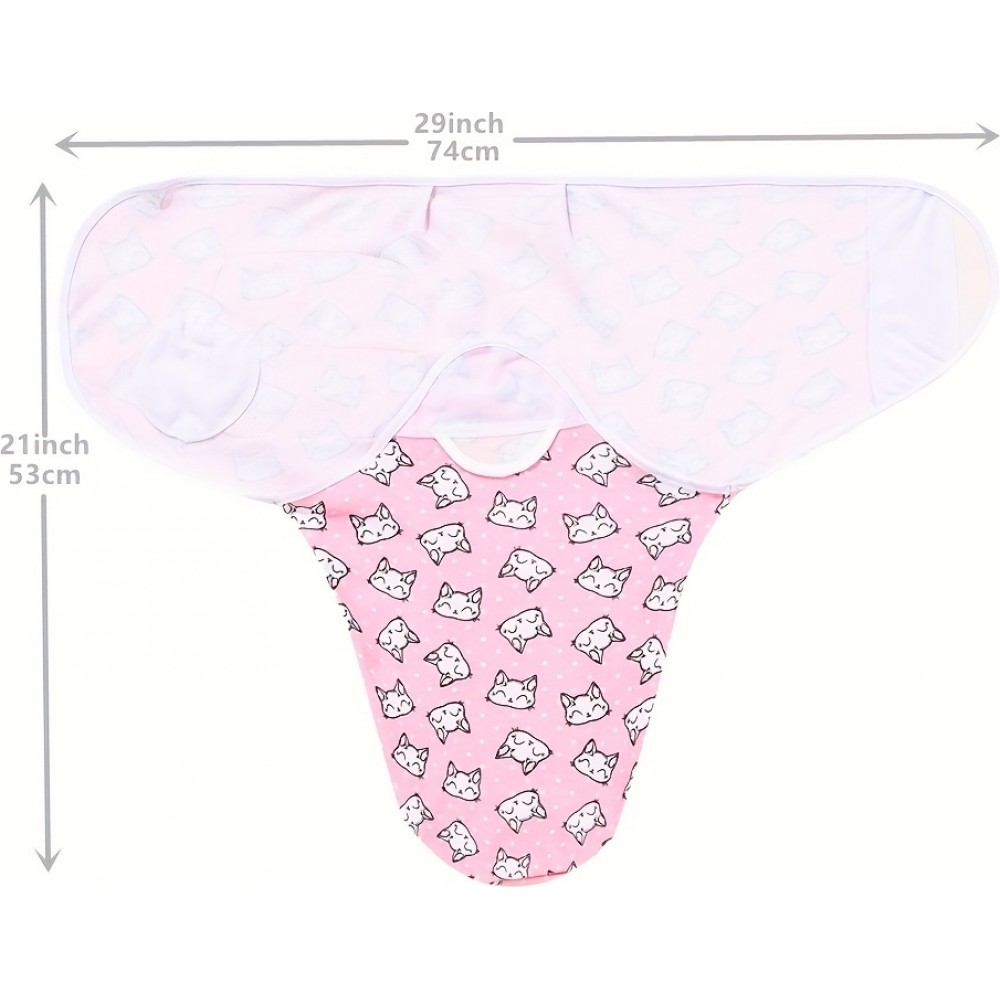 Schlafsack für Babys (0-3 Monate) mit Wickelverpackung, weichem Baumwollmaterial und Klettverschluss - Love