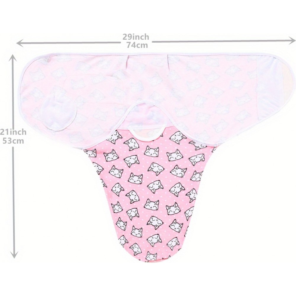 Schlafsack für Babys (0-3 Monate) mit Wickelverpackung, weichem Baumwollmaterial und Klettverschluss - Love