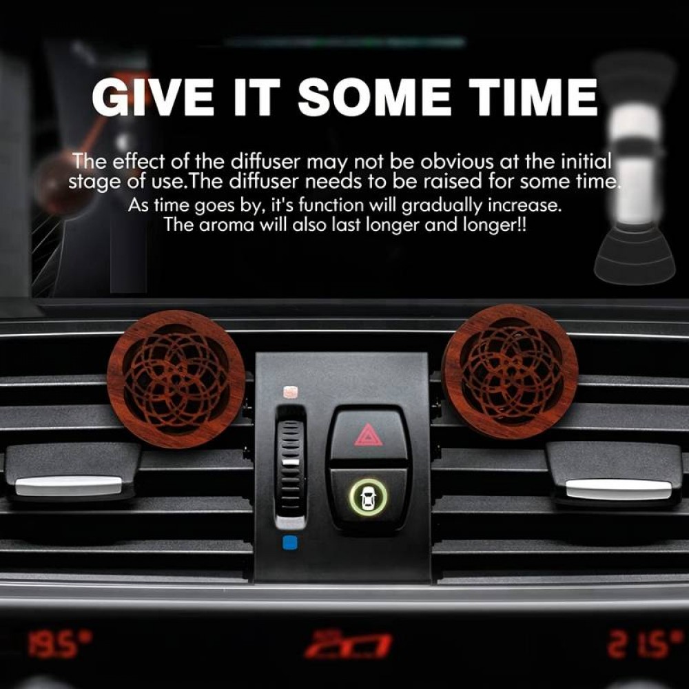 Fahrzeug Aroma Diffusor Lufterfrischer aus Holz mit Clip für Ventilation mit Lavasteinen