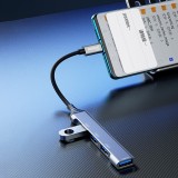 Dudao HUB 4 in 1 USB-C Aluminium multiport mit 4x USB-A Ports (3x USB2.0 / 1x USB-A 3.0) - Schwarz