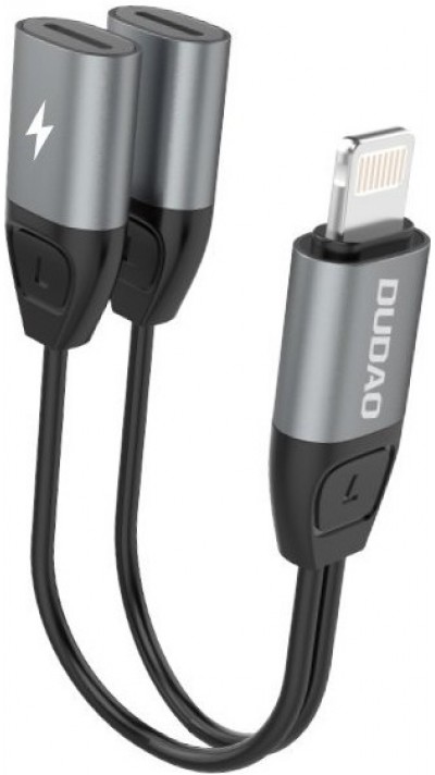 Dudao Audio Converter Adapter L17i Doppel-Lightning Anschluss (iPhone) - Grau