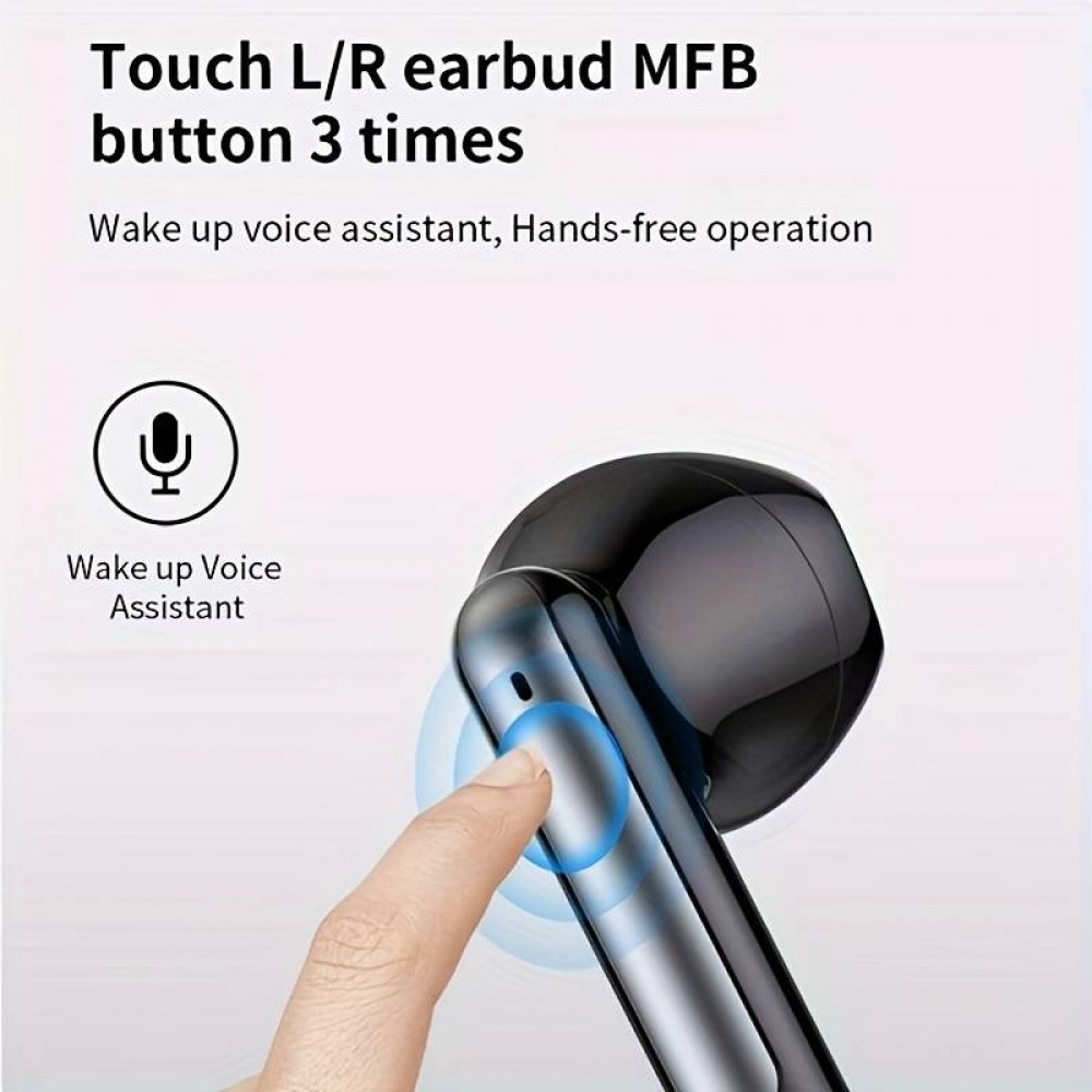 Bluetooth 5.3 In-Ear kabellose Kopfhörer - Ladeetui mit digitaler Batterie Anzeige, USB Type C - Weiss