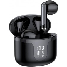 Bluetooth 5.3 In-Ear kabellose Kopfhörer - Ladeetui mit digitaler Batterie Anzeige, USB Type C - Schwarz