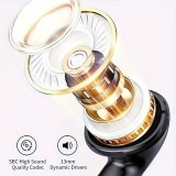 Bluetooth 5.3 In-Ear kabellose Kopfhörer - Ladeetui mit digitaler Batterie Anzeige, USB Type C - Schwarz