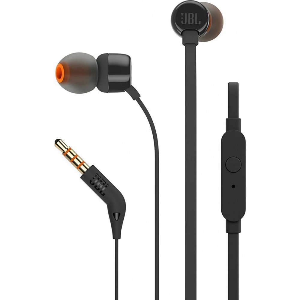 JBL Tune 110 In-Ear Kopfhörer 3.5mm Mini Jack mit Fernbedienung hochwertiger Sound - Schwarz