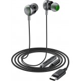 Écouteurs intra-auriculaires filaires USB-C 1.2m Acefast L5 avec embouts en silicone - Noir