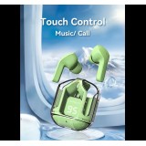 Kabellose Bluetooth-Kopfhörer 5.3 Crystal Pods TWS In-Ear transparent + LED-Anzeige - Blau