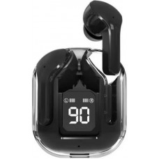 Kabellose Bluetooth-Kopfhörer 5.3 Crystal Pods TWS In-Ear transparent + LED-Anzeige - Schwarz