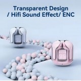 Kabellose Bluetooth-Kopfhörer 5.3 Crystal Pods TWS In-Ear transparent + LED-Anzeige - Grün