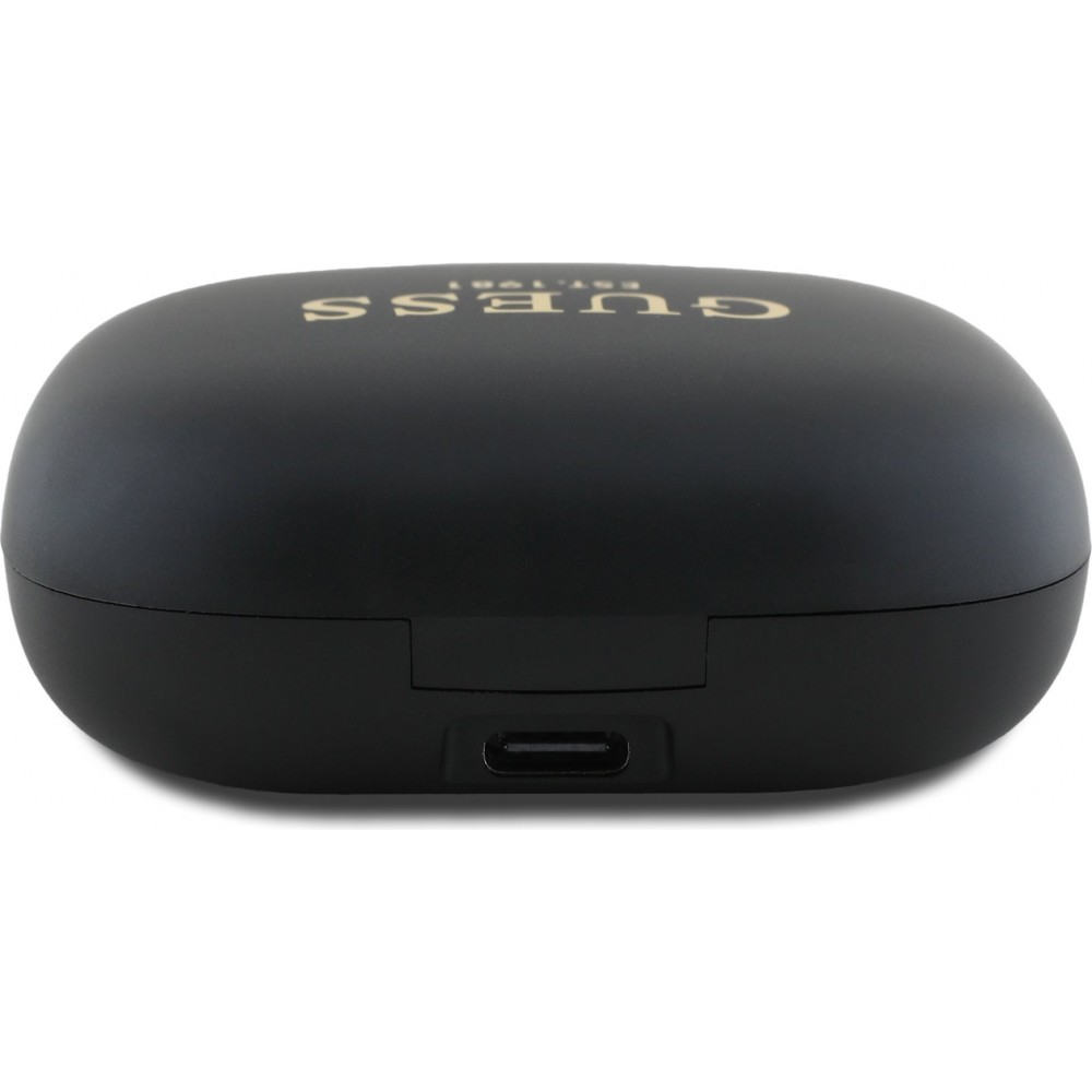Guess Bluetooth Knochenleitende Kabellose Ohrhörer OWS Satin Soft Touch - Schwarz