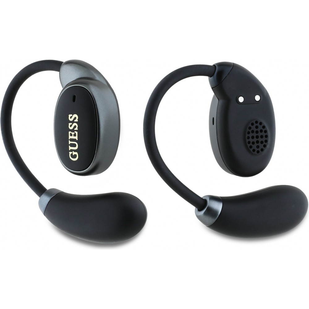 Guess Bluetooth Knochenleitende Kabellose Ohrhörer OWS Satin Soft Touch - Schwarz