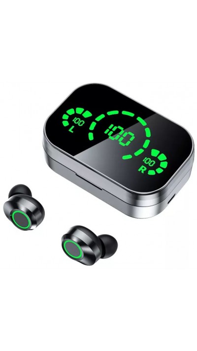 Wireless Bluetooth Kopfhörer In-Ear YD03 BT 5.3 Hifi Stereo LED mit Lade Case - Silber
