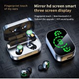Ecouteurs sans fil Bluetooth In-Ear YD03 BT 5.3 Hifi stéréo LED avec étui de chargement - Argent