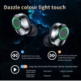 Ecouteurs sans fil Bluetooth In-Ear YD03 BT 5.3 Hifi stéréo LED avec étui de chargement - Argent
