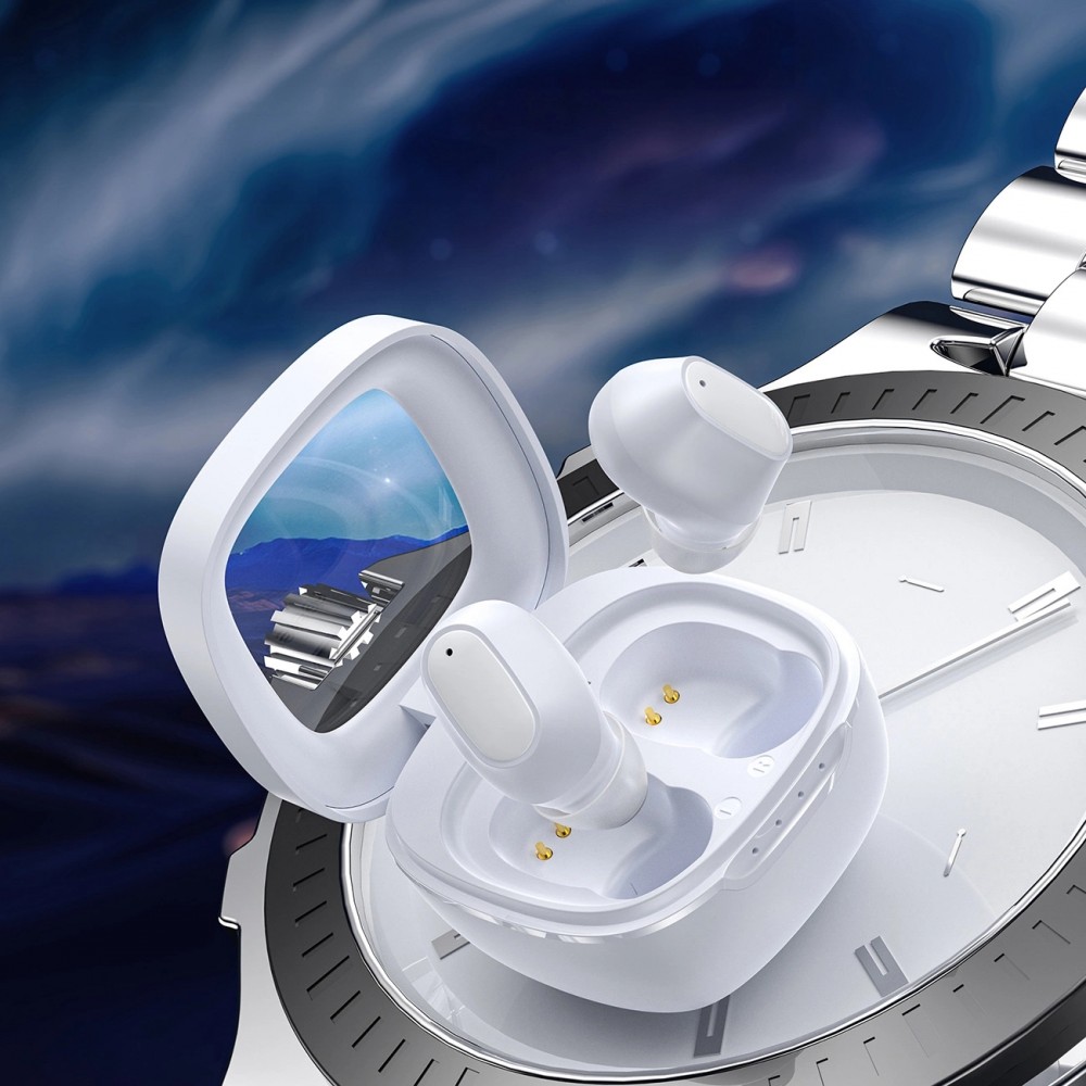 Kabellose TWS Bluetooth 5.3 Kopfhörer Choetech mit hochwertigem Audio und Ladebox - Weiß