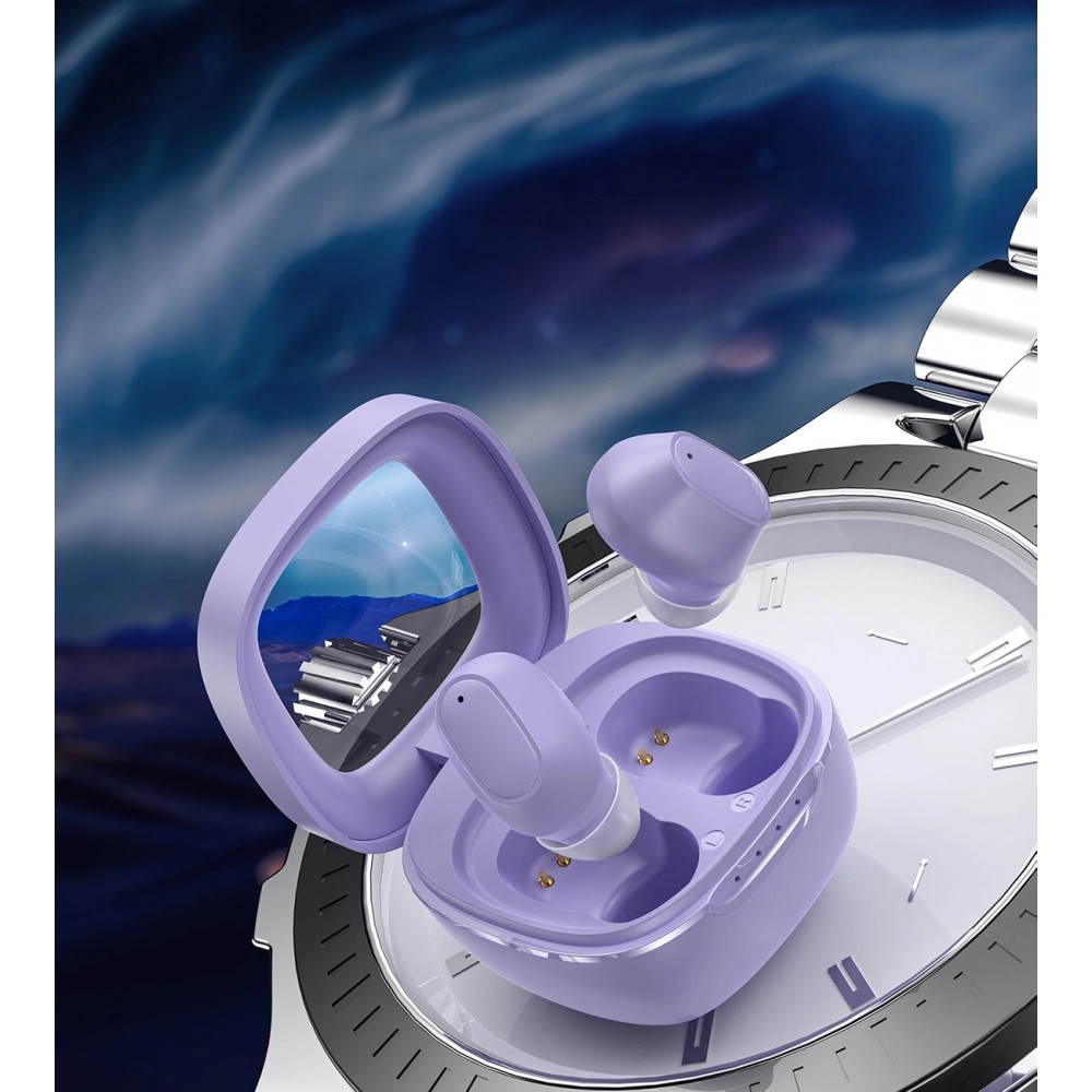 Choetech Kabellose Kopfhörer TWS Bluetooth 5.3 mit hochwertigem Audio und Ladebox - Lila