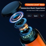 Bluetooth 5.3 Lautsprecher QERE HF33 10W 3D Surround Sound LED Licht IPX5 & USB-C - Schwarz
