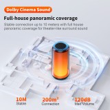 Bluetooth 5.3 Lautsprecher QERE HF33 10W 3D Surround Sound LED Licht IPX5 & USB-C - Schwarz