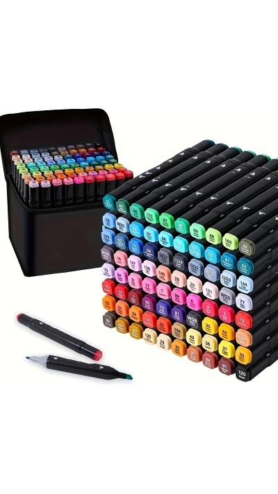 Doppeltipp Permanentmarker Set zum Markieren und Ausmalen (80 Farben)