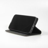 iPhone 7 / 8 / SE (2020, 2022) Leder Tasche - Flip Wallet vintage mit Magnetverschluss und Kartenhalter - Schwarz