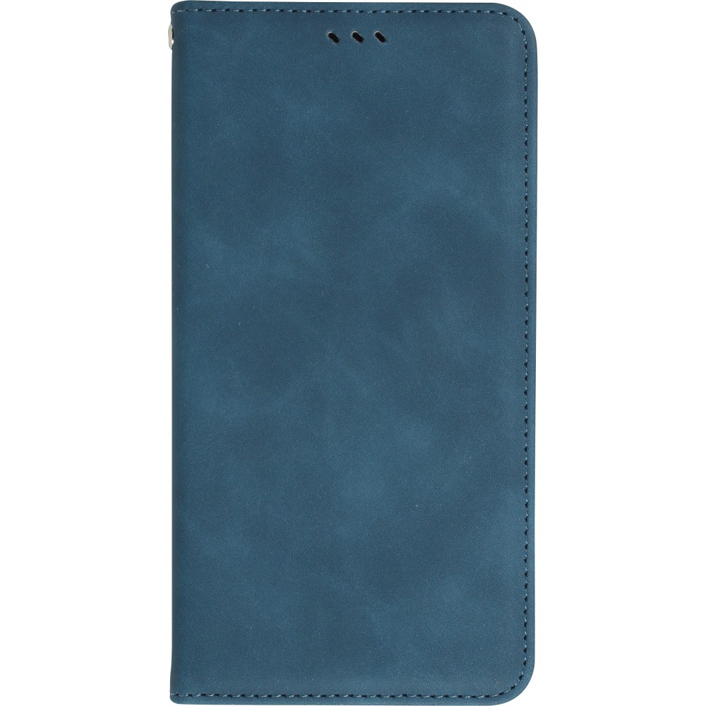 Leder Tasche Case iPhone 13 Pro - Flip Wallet vintage mit Magnetverschluss und Kartenhalter - Blau