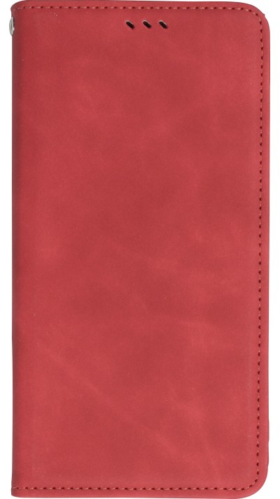 Leder Tasche Case iPhone 13 Pro - Flip Wallet vintage mit Magnetverschluss und Kartenhalter - Rot