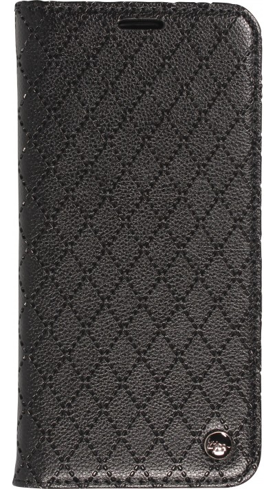 iPhone 14 Leder Tasche - Flip Wallet prestige Design - Schwarz