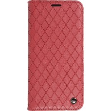 iPhone 14 Pro Max Leder Tasche - Flip Wallet prestige Design - Rot