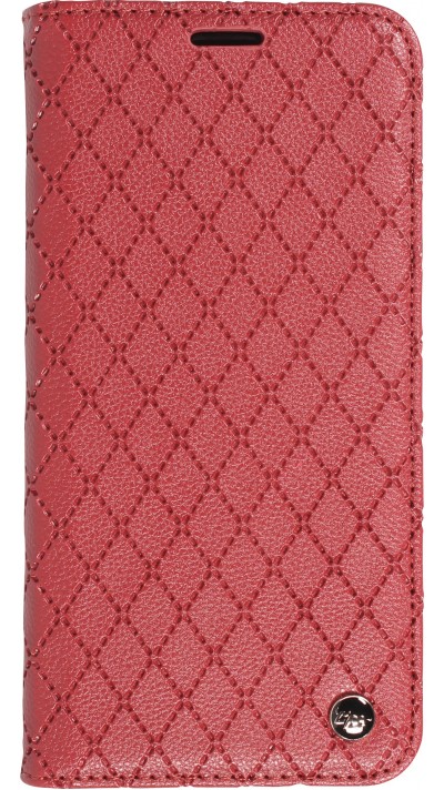 iPhone 14 Pro Max Leder Tasche - Flip Wallet prestige Design - Rot