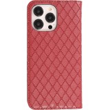 iPhone 14 Pro Max Leder Tasche - Flip Wallet prestige Design - Rot