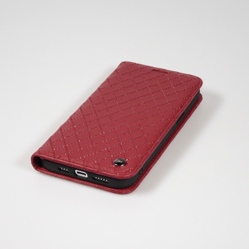 iPhone 14 Pro Max Leder Tasche - Flip Wallet prestige Design - Rot