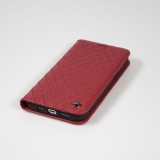iPhone 14 Pro Max Leder Tasche - Flip Wallet prestige Design - Rot