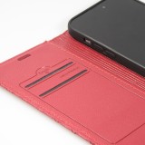 iPhone 14 Pro Max Leder Tasche - Flip Wallet prestige Design - Rot