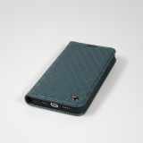 iPhone 14 Pro Max Leder Tasche - Flip Wallet prestige Design - Grün