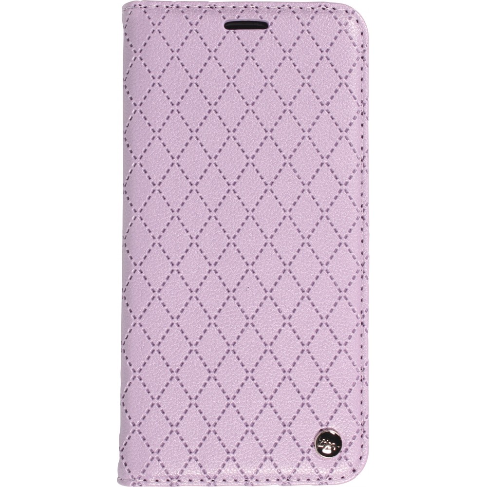 iPhone 14 Pro Leder Tasche - Flip Wallet prestige Design - Violett