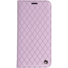 iPhone 14 Pro Leder Tasche - Flip Wallet prestige Design - Violett