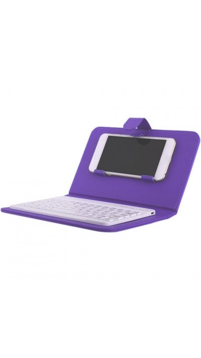 Étui universel pour smartphone avec clavier Bluetooth amovible - Violet