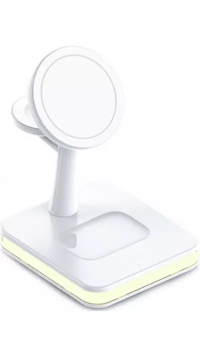 Fast Charge 4 in 1 Wireless Ladestation inkl. MagSafe + LED Licht - Weiss