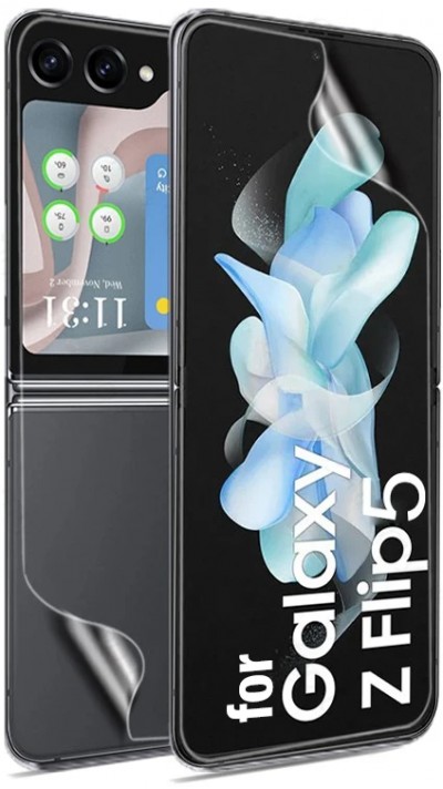 Samsung Galaxy Z Flip5 Schutzfolie - Flexibler Bildschirmschutz aus Hydrogel TPU (Innenseite + Aussenseite)