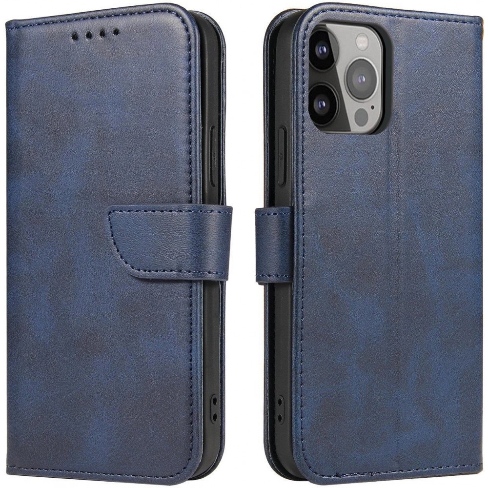 Galaxy S25 Case Hülle - Magnetischer Klapp-Lederhülle - Dunkelblau