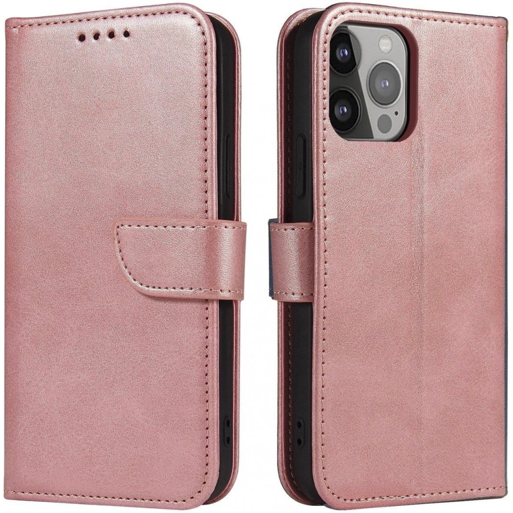 Galaxy S25+ Case Hülle - Magnetverschluss Flip Lederhülle - Rosa