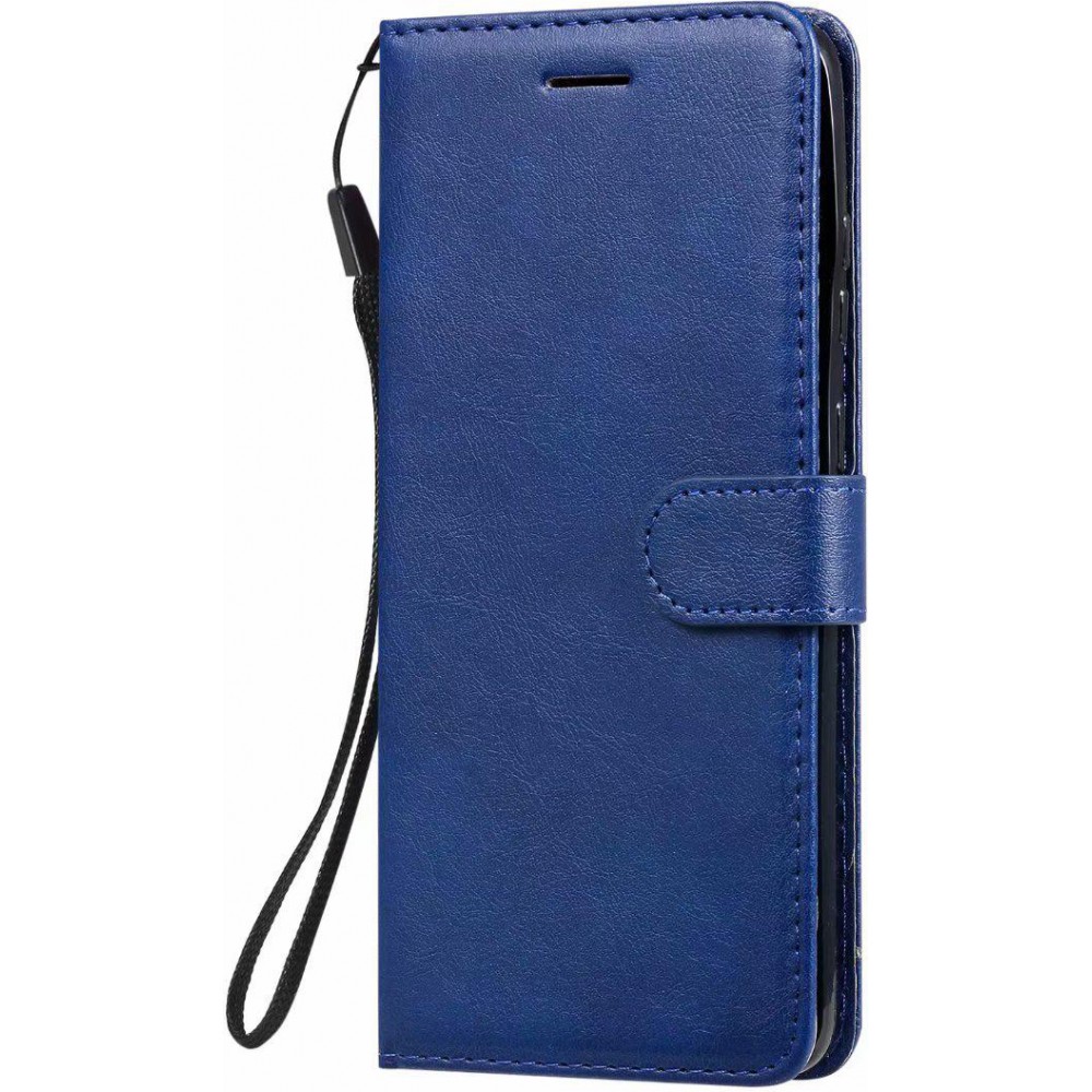 Case Hülle Samsung Galaxy A52 - Premium Flip Leder Tasche - Dunkelblau