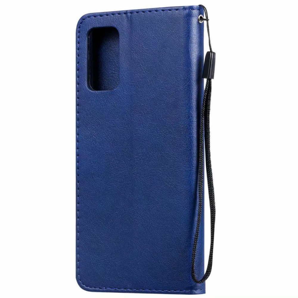 Case Hülle Samsung Galaxy A52 - Premium Flip Leder Tasche - Dunkelblau