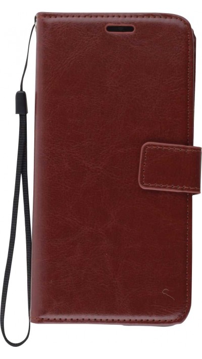 Hülle Samsung Galaxy S21 5G - Premium Flip Leder Tasche - Braun