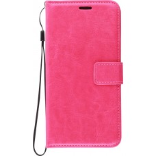 Hülle Samsung Galaxy S22 - Premium Flip Leder Tasche - Dunkelrosa