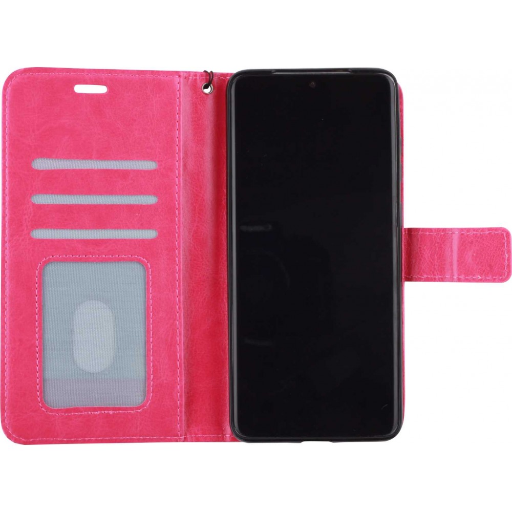 Hülle Samsung Galaxy S22 - Premium Flip Leder Tasche - Dunkelrosa