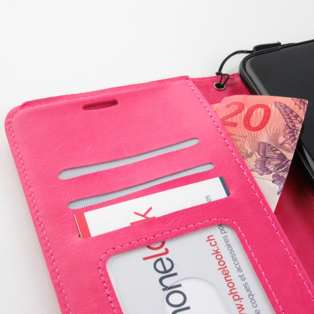 Hülle Samsung Galaxy S22 - Premium Flip Leder Tasche - Dunkelrosa