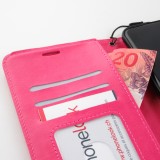 Hülle Samsung Galaxy S22 - Premium Flip Leder Tasche - Dunkelrosa