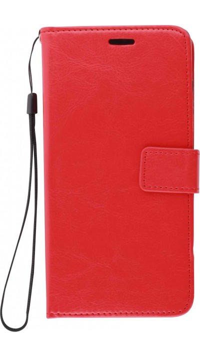 Hülle Samsung Galaxy S21 5G - Premium Flip Leder Tasche - Rot